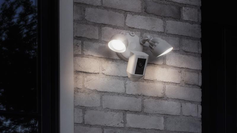 Outdoor floodlights with camera